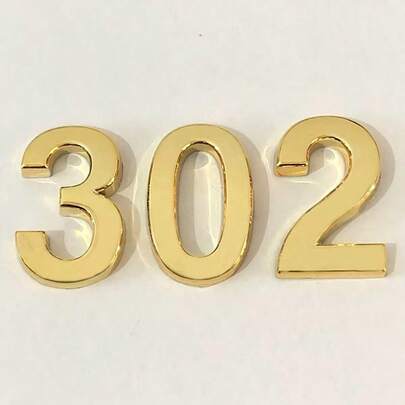 1pc 4 Inch (101mm) Solid Brass Metal House Number, Apartment Number Plaque, Mailbox Address Plate, Outdoor Door Number #0-9