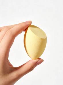Esponja de maquillaje, en ángulo, reutilizable, para uso en seco y húmedo, esponja para base de maquillaje, forma en ángulo, suave, impermeable, aplicador de base, herramienta de maquillaje - Amarillo - Ver 3