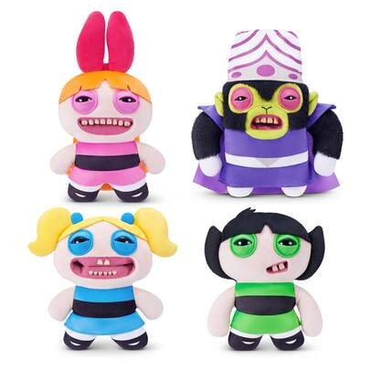 Spin Master THE POWERPUFF GIRLS Muñeca de peluche de 9 pulgadas X Powerpuff Girls, versión oficial - Buttercup/Bubbles/Blossom, monstruo feo y gracioso con dientes simulados, muñeca linda y peculiar, regalo de cumpleaños y navidad para niños y adultos
