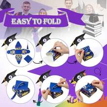 Graduation Party Favors Boxes 32 Pcs Class Of 2026 Graduation Cap Candy Box With Tassel Grad Gift Treat Boxes For 2026 Table Centerpieces Decorations Purple - Purple - View 6