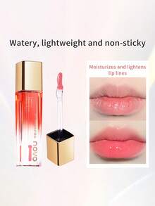 Óleo Labial, Brilho Labial, Óleo Essência Hidratante, Tinta Labial, Bálsamo Labial Transparente para Mulheres, Adequado para Uso Diário, Atividades ao Ar Livre, Transporte, Escola, Custo-Efetivo, Maquiagem Natural, Outono/Inverno, Presente de Natal e Ano Novo - 01# Morango Escarlate - Visão 2