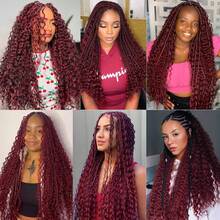 Tóc giả bện sóng sâu, tóc thật nguyên chất, dài 20 inch, không có mối nối, 100g, 2 bó, 100% tóc thật nguyên chất Brazil, kiểu xoăn Boho, tóc thật gợn sóng tự nhiên màu đen. - S99J - Xem 6