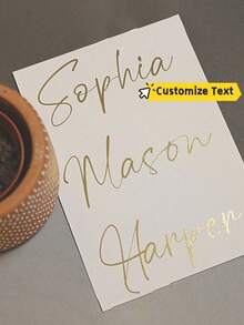 1/2/3/4/5/6/8/10 Customizable Name Label Stickers, Size 3-6 Inches, Name Stickers, Customizable Stickers, Name Stickers, Date Stickers, DIY Gifts, Handmade, Handwritten Font, Wedding Stickers, Gift Stickers. Customizable Holographic Name Stickers Suitable For Personal Items, Glasses, Paper Cups, Scrolls, Balloons, Calligraphy Stickers, Gift Box Decoration, Customizable Glitter Name And Text Stickers - Multicolor - View 4
