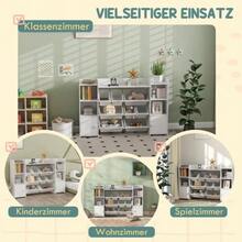 Children's Storage Shelf, Shelf For Toys And Books, For Tidy Organization, 8 Removable Boxes, White - White - View 5