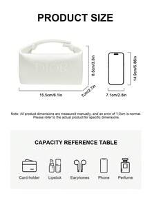 Christian Dior Beige Canvas Cosmetic Bag, High-Quality Makeup Bag, Fashionable Ladies Cosmetic Bag, Makeup Pouch - White - View 3