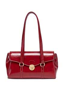Bolso de mano de alta gama, personalizado de nicho, elegante, última moda para mujeres, bolso vintage para ir a la oficina, regalo de compras, impermeable, antirrobo, expandible, multiusos, multifuncional, bolso de hombro de alta gama, bolso de hombro para debajo del brazo. - Rojo - Ver 5