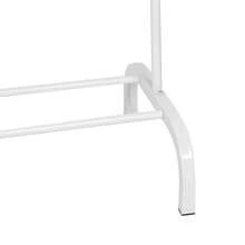 Kleiderständer mit Schuhregalen, Wäscheständer aus Eisen mit einer Stange, 1 Stange, für Ankleidezimmer und Eingangsbereich, 110 x 40 x 150 cm - Weiss - Übersicht 6