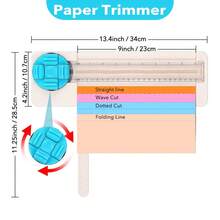 4-In-1 Rotary Paper Cutter, Multi-Functional Manual Cutting Tool, Can Cut Straight Line/Wavy Line/Dotted Line/Creased Line, Suitable For Cutting Paper/Coupons/Photos/Postcards/Cards - Multicolor - View 4
