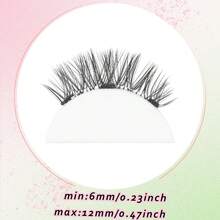 1 Set Magnetic False Eyelashes & Eyelash Curler, Transparent Stem, Natural & Lengthening Cartoon Style Reusable False Lashes, Portable Lash Tool, Easy To Apply & Remove Without Glue - Spiky Manga Lashes - View 9