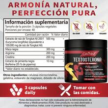 Gwynne Suplemento de Testosterona para Hombres | Con Tongkat Ali 500mg, Maca, Arginina y Creatina | Apoya el Crecimiento Muscular, Recuperación, Resistencia y Aumento de Testosterona | 120 Cápsulas - 120 unidades - Ver 8
