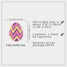50 adesivos de grafite estéticos em formato de ovo de Páscoa para decorar cadernos, skates, guitarras, copos de água e outras decorações festivas. - 1 Set - Ver 5