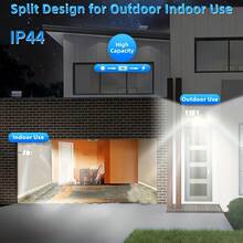 LiHangStar 1/2pcs 280LED Solar Wall Light, Outdoor Solar String Lights With Motion Sensor And Separate Solar Panel, Multi-Mode, Remote Control 3 Head Solar Floodlight, Suitable For Yard, Garage, Porch, Driveway - Solar-powered Split Wall Lamp - View 5
