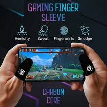 Finger Sleeves 6-Pcs,Ultra-Thin Carbon Fiber,Anti-Sweat & Anti-Slip,Universal For All Phones & Tablets - Black-essentials - View 6