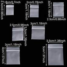 100个迷你塑料袋，透明小袋，2毫米厚，可重复使用，小型珠宝收纳拉链袋 - 無色 - 查看 5