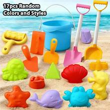 20pcs Kids Beach Toys Set, Including Sand Vehicles, Digging Toys, Beach Buckets, Shovels, Etc. Summer Beach Gift For Children, Suitable For Outdoor Sand Play, Random Colors And Styles. - Multicolor - View 6