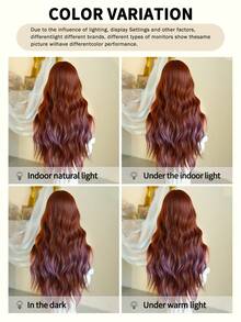 NICKY WALL Tóc giả trùm đầu, highlight tím, tóc gợn sóng dài, kiểu nhung màu rượu vang với mái rẽ, chất liệu tổng hợp, xoăn tự nhiên, chịu nhiệt, thích hợp cho bé gái dự tiệc và sử dụng hàng ngày, dài 28 inch. - Làm nổi bật màu tím - Xem 7