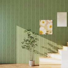 Wallpaper Peel And Stick Textured,3D Embossed Wall Paper Stick On Wallpaper Modern Waterproof Se- Adhesive Contact Paper(17.3\ X 120\) - 格林 - 查看 6