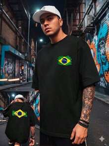 Unisex 2026 Brazil World Cup T-Shirt | Brazilian Flag Shirt, Brasilcore Streetwear, Premium Fan Shirt - 黑色 - 查看 3