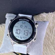 Men's Digital Watch With Digital Display Showing Time, Date, Day Of The Week, And Stopwatch Function, Available In Four Colors. 47 Mm Case. - Blanco - Ver 2