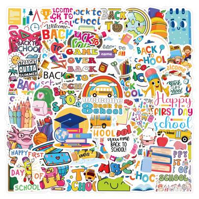 Back To School Stickers, Suitable For Decorating Stationery, Water Bottles, Luggage, Refrigerators, Skateboards, Guitars