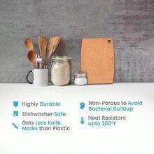 Tabla de cortar de madera para la cocina - Tablas de cortar de madera compuesta pequeñas aptas para lavavajillas - Tabla de cortar delgada, (29,2 x 22,9 cm, natural) - Natural 115 pulgadas de largo x 9 pulgadas de ancho - Ver 5