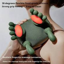 Electric Neck Kneading Massager, Portable Acupressure Neck And Back Massager, Electric Deep Tissue 4D Kneading Massage, Human-Hand Simulated Design To Relieve Pain And Relax Muscles, Suitable For Back, Neck, And Shoulders, Meets Daily Needs - Green - View 4