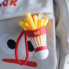 2026 Nouveau 1 pièce Porte-clés de Badminton imprimé en 3D en forme de frites - Charm de sac thématique McDonald's, accessoire sportif et mignon pour sac à dos, cadeau pop culture unique - parfait pour l'anniversaire, la Saint-Valentin, Pâques - Multicolore - Voir 7