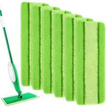 KEEPOW - almohadillas para orejas de repuesto para cabezal de trapeador Libman Freedom recambio de microfibra lavable para limpieza de pisos paquete de 2 fregona no incluida - Verde, Paquete de 6 - Ver 1