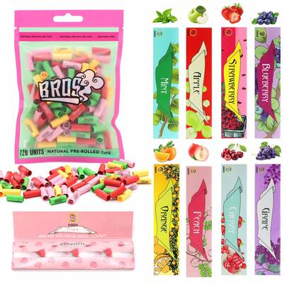 6pcs/Set, 120pcs Large Bag Of Filters, 4 Mixed Colors, 5 Patterned Flavor Booklet Papers, Large Size 110mm Booklet Papers, Evenly Burning, Ideal Gift For Relatives Or Friends, Christmas Gift, Birthday Gift