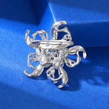 1pc Luxury Elegant Minimalist Pearl Flower Brooch, Fashionable High-End Clothing Accessory - Silver - View 4