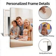 1. 定制照片墙画，个性化家居及办公装饰，适用于卧室、客厅、餐厅、季节性展示、家庭肖像艺术、动漫/游戏风格家庭肖像画。采用耐用帆布材质，可选素面帆布或带框版本。下单前请仔细核对（请上传清晰照片；模糊图片会影响打印质量）。 - 彩色 - 查看 18