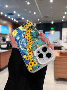 Estuche para teléfono con patrón de ondas de girasol Compatible con estuches para teléfonos   17  16 Pro Max  15 Pro Max  13 y  12 Estuche para teléfono a prueba de golpes con textura mate Resistente al agua y a los rayones Un gran regalo para familiares, amigos, amantes, novios/novias y el día de San Valentín - Plateado - Ver 4