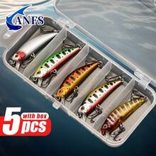 5pcs Fishing Lure Kit-Realistic Artificial Bait With Box Ideal For Freshwater &Saltwater Fishing - Multicolor - View 1