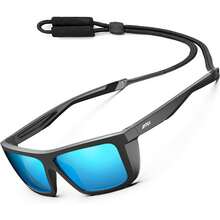 ¡RecomendadoATTCL - Lentes de sol polarizados deportivos para hombres y mujeres, para ciclismo, conducción, pesca, 100% protección contra los rayos ultravioleta¡Top de Temporada - 1124-Negro+Negro+Azul/Espejado - Ver 1