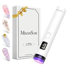 Handheld UV Light For Gel Nails, Mini Portable Cordless Nail Lamp With LCD Display, Eye-Protective Cover, Flash Curing For Glue White - White - View 1