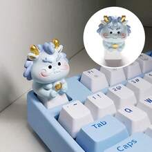 Cute 3D Chinese Zodiac Animal Keycaps, R4 Height Artisan Keycap For Mechanical Keyboard, Kawaii Resin Keycap, Custom Handmade Keyboard Accessory, Single Replacement Keycap, Compatible With Cherry MX Switches, 12 Zodiac Designs (Dragon, Tiger, Rabbit, Rat, Pig, Dog, Chicken, Snake, Sheep, Cow), Aesthetic Keyboard Decor, Perfect For Gaming & Office, Great Gift For Keyboard Lovers - Multicolor - View 2