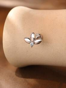 1件925纯银莫桑石钻石星月平底耳环，适合日常佩戴、婚礼、派对、订婚、周年纪念、情人节等场合，奢华珠宝 - 銀色 - 查看 9