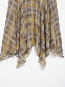 DEEKA Women's Spring/Summer Plaid A-Line Skirt, Fashionable Minimalist European And American Style - Lattice - View 11