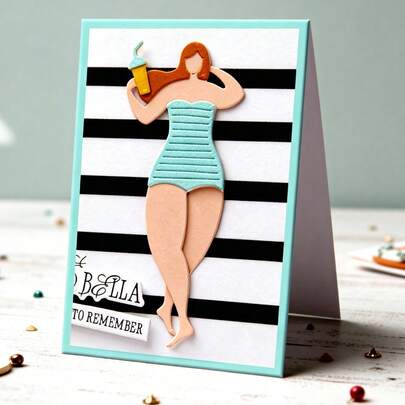 1 件装女性剪贴簿模具 - 非常适合纸艺、卡片制作、剪贴簿和 DIY 相册装饰，该模具采用金属结构。