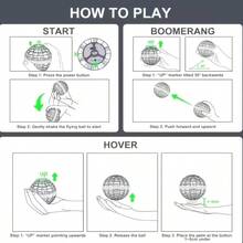 Suspended Rotating Anti-Gravity Rebound Flying Toy Powered  USB,  LED Light That Can Float And Fly. Lightweight Rotating Flying Ball Is Suitable As A Gift For Boys, Girls And Teenagers For Outdoor Activities,  Doesn't Require Batteries. - 寶藍色 - 查看 5