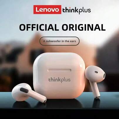  Lenovo LP40 Bluetooth Earphones High Quality Hearing Earbuds Dual Channel Noise Reduction Bass Control Wireless Headphone Support Touch Control Long Battery Life Original Lenovo LP40 Air Earpods
