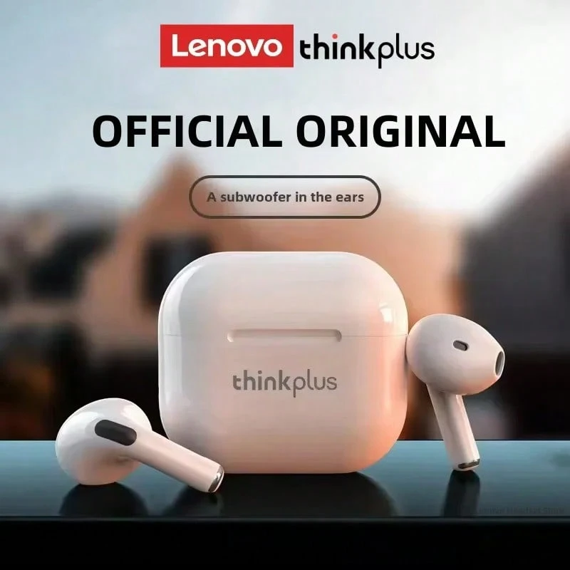 Auriculares Bluetooth Lenovo LP40 de alta calidad, auriculares intraurales con reducción de ruido de doble canal, control de graves, auriculares inalámbricos con control táctil y larga duración de la batería, Lenovo LP40 Air Earpods originales