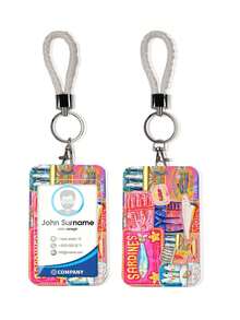 1pc ABS Food Series Lemon & Sardine Pattern Fashion Personalized Cartoon Pull-Type Card Clip Keychain Bag Pendant, Student Wristband Card Clip, Women Student Card Clip, ID Bus Protection Case, Student Campus Card Protection Case - Multicolor - View 12