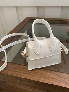 Túi vuông mini thời trang, dây đeo vai có thể điều chỉnh, túi đeo chéo, túi xách tay, phù hợp cho phụ nữ, học sinh, nữ công sở, tuyệt vời cho văn phòng, trường học, công việc, đi làm, hoạt động ngoài trời, du lịch và nhiều dịp khác. - trắng - Xem 6