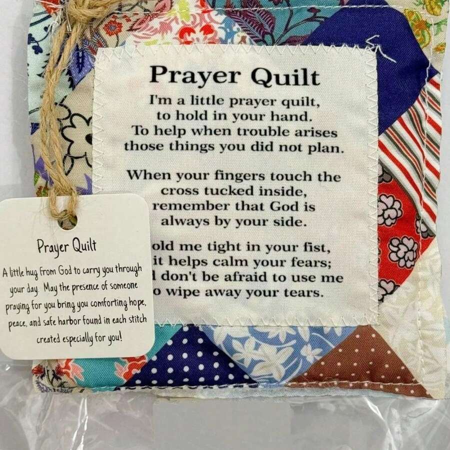 1 Pack Prayer Quilt With Cross Inside - Pocket Prayer Mini Scripture Quilt - Handmade Sew Colorful Quilts - Christian Spiritual Encouragement Gift Birthday Gifts Graduation Gift Christmas Gift - 彩色 - 查看 1