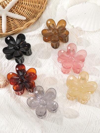 Flower Hair Clips 6PCS, Large Claw Clips For Women Girls Thick Thin Hair, Strong Hold Non Slip Big Matte Dasiy Jaw Clamps Hair Accessories