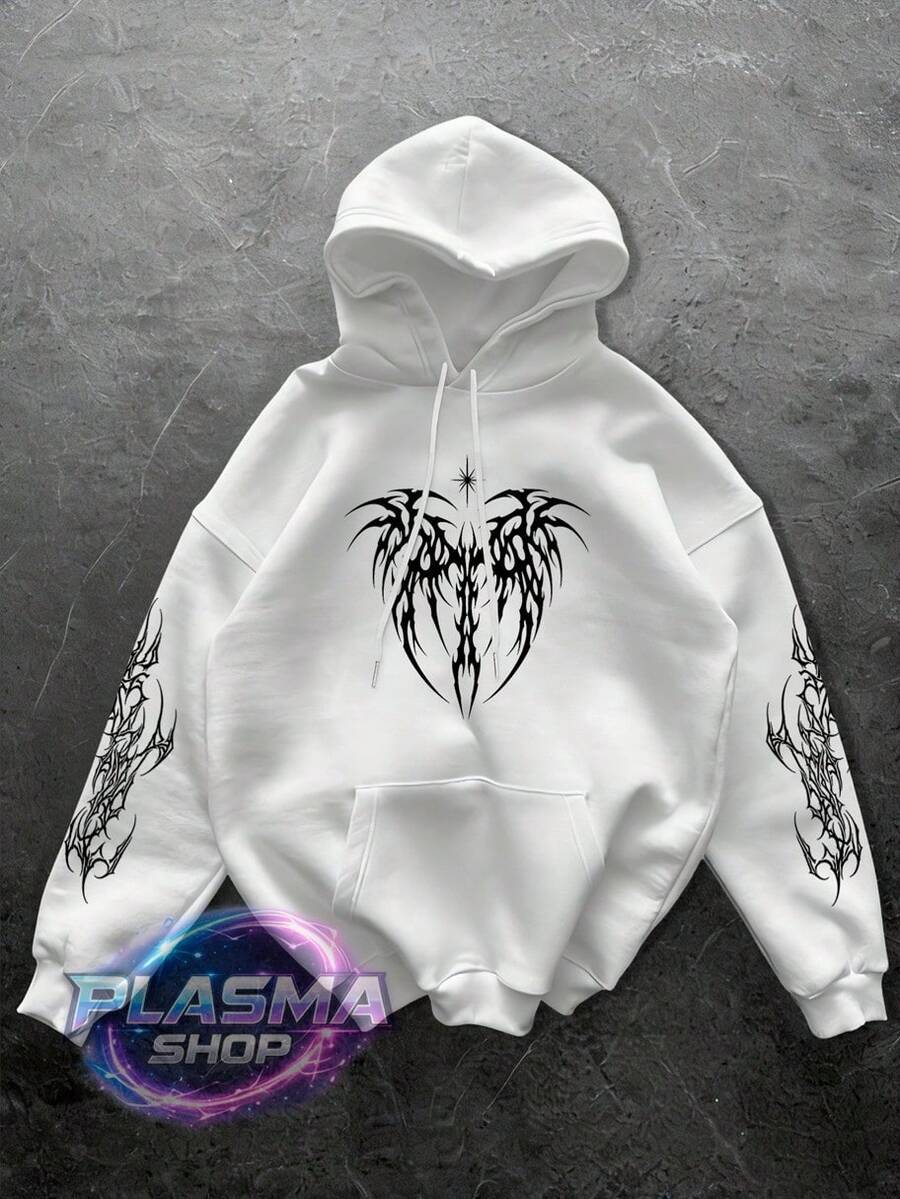 Comfortable Basic Sweatshirt For Everyday Wear Gothic Art Streetwear Urban Culture Street Fashion Street Graffiti Skater Skateboarding Unisex Men's Women's Sweatshirt 50% Cotton 50% Polyester Top Premium Streetwear New Release Immediate Shipping Various Colors!! - 白色 - 查看 1