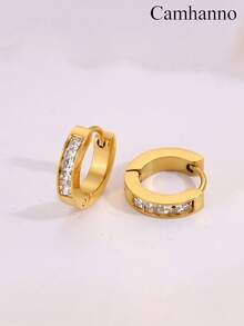 4/2/1pc Golden Jewelry Set, Understated Luxury And Elegant Stainless Steel Jewelry Set, Perfect For Dating Occasions, Vibrant Party Gatherings, Daily Commuting Routines, And A Thoughtful Valentine's Day Gift, Featuring A Sleek Polished Bangle With Delicate Textured Details - Gold - View 6