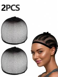 黑色网状假发帽，200/100/50/20/10/5/2个装，开口式假发帽发网，适合女性、男性、儿童、万圣节服装派对假发 - 黑色 - 查看 19