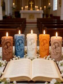 1支圣家祈祷蜡烛，多色香氛蜡烛，家居装饰，婚礼派对回礼 - 1PC - 查看 3